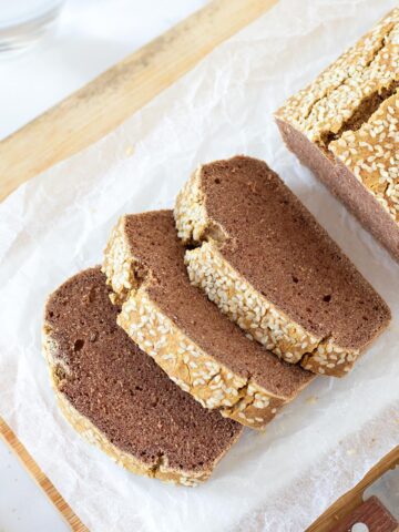 Vegan buckwheat bread (gluten-free loaf).
