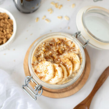 Maple brown sugar overnight oats without yogurt.