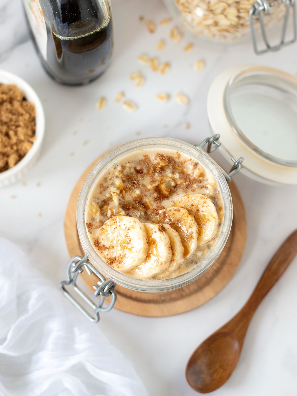 Maple brown sugar overnight oats without yogurt.