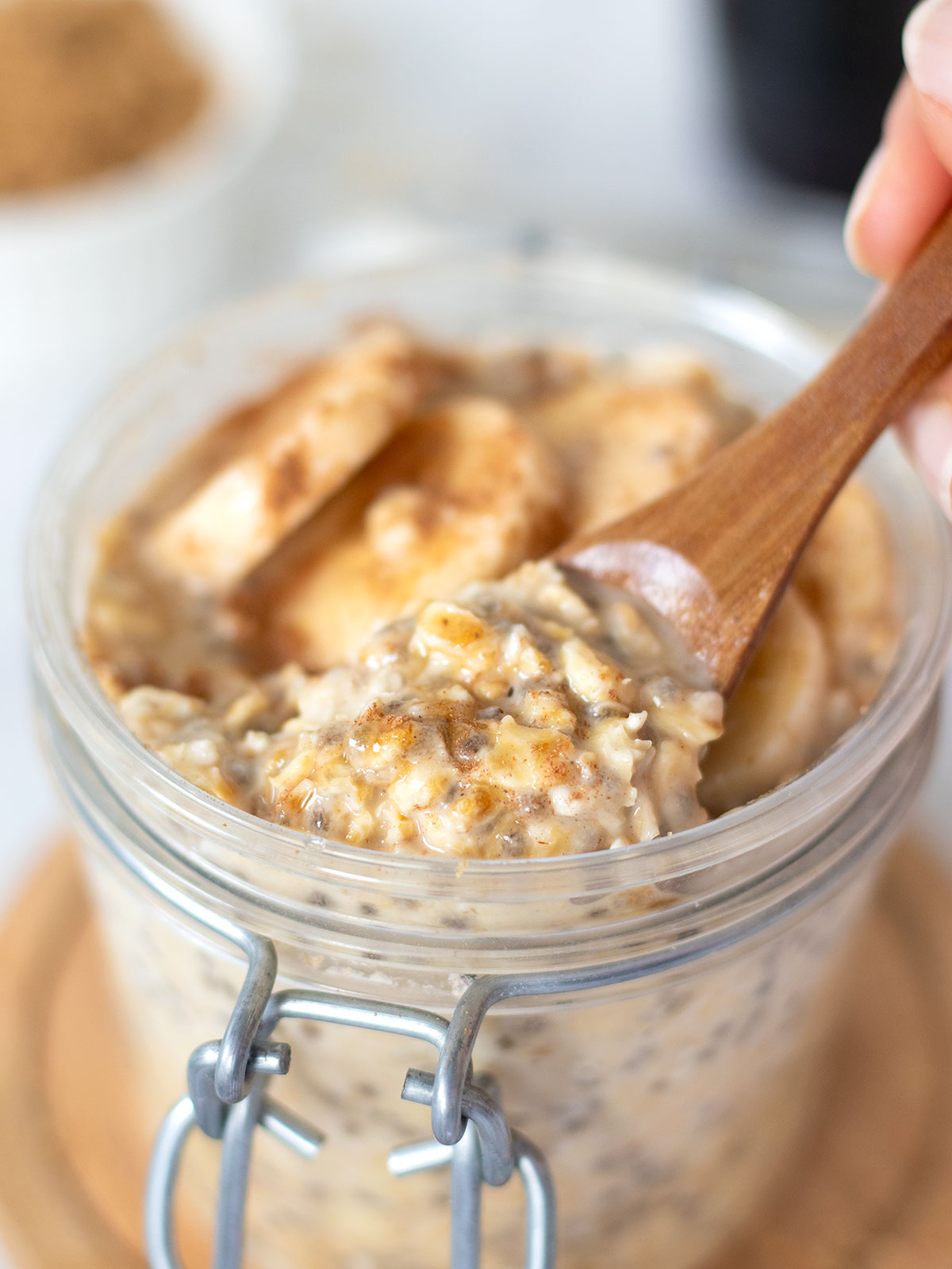 Maple brown sugar overnight oats (no yogurt).