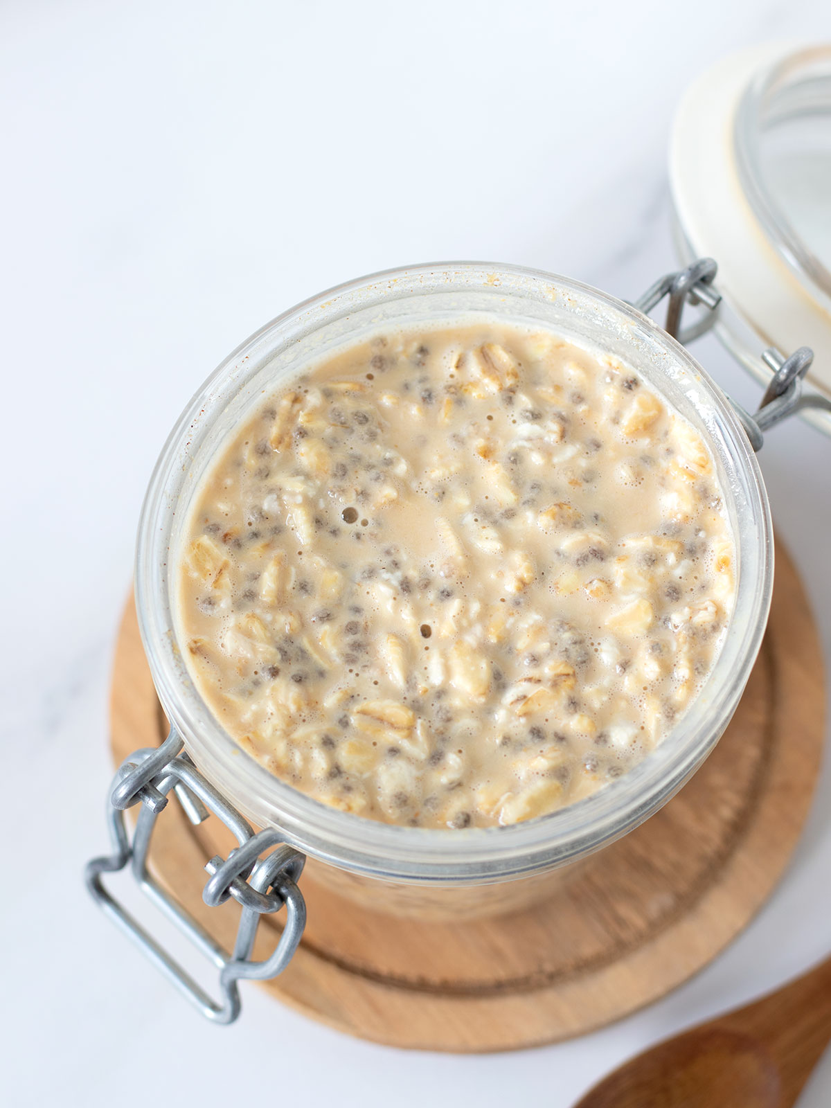 Creamy maple brown sugar overnight oats.