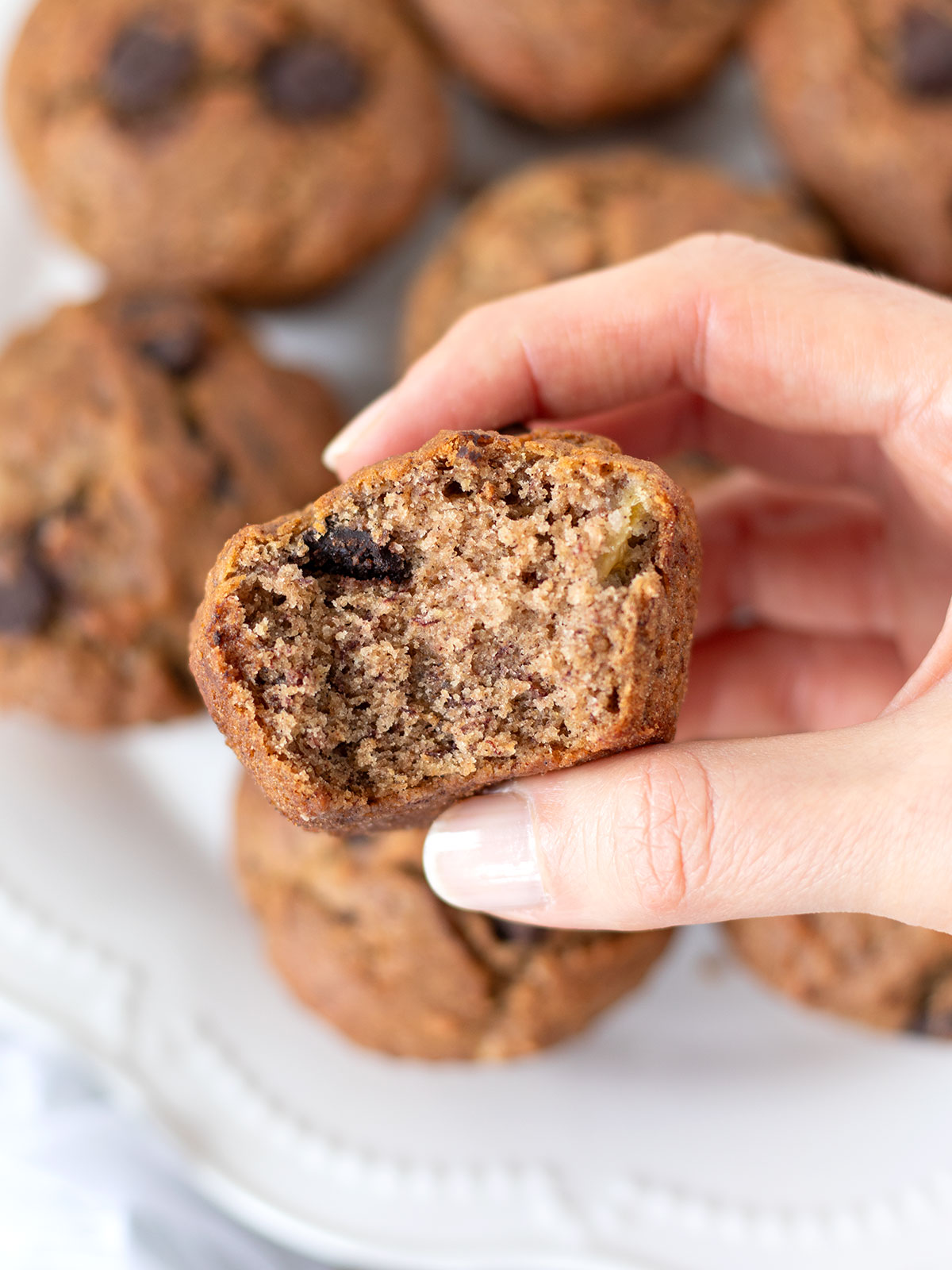 Moist banana buckwheat muffins.
