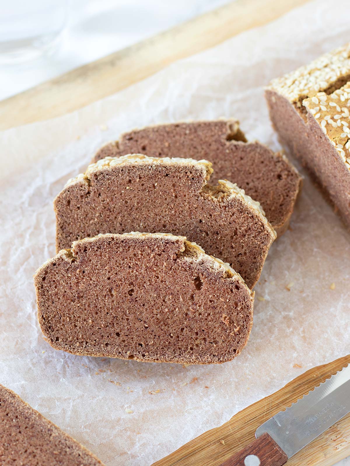 Vegan buckwheat bread.