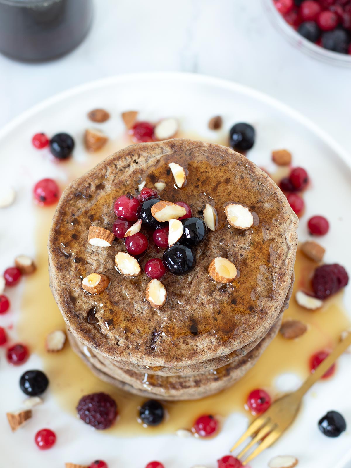 Vegan buckwheat pancakes.