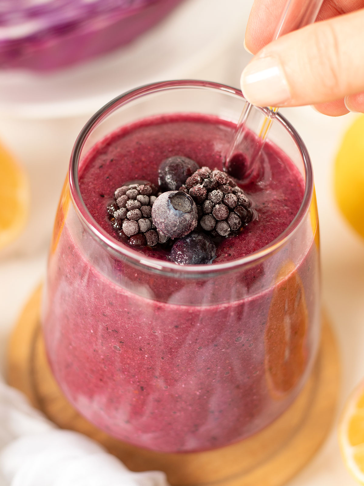 Red cabbage smoothie.