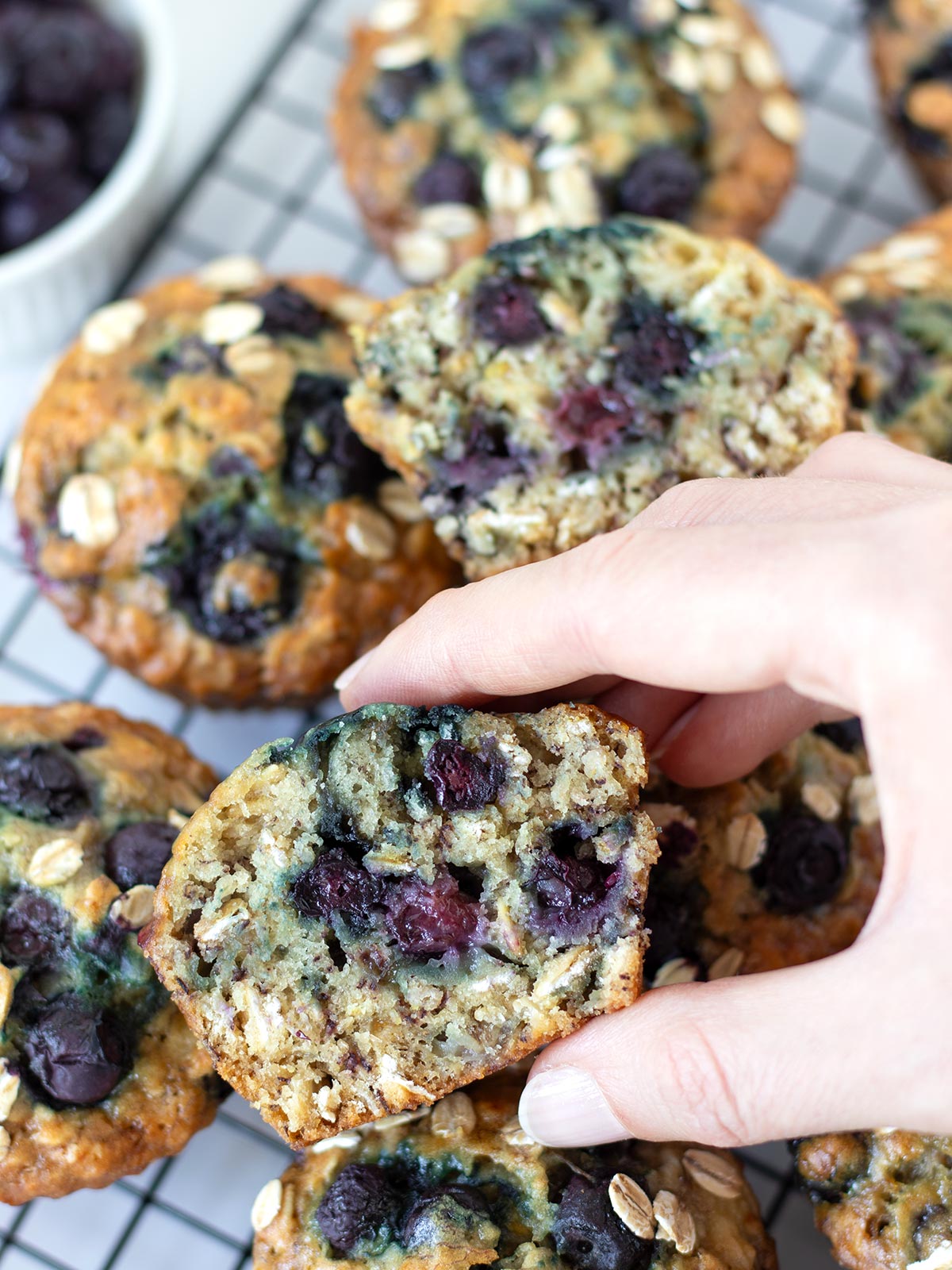 Banana blueberry oatmeal muffins.