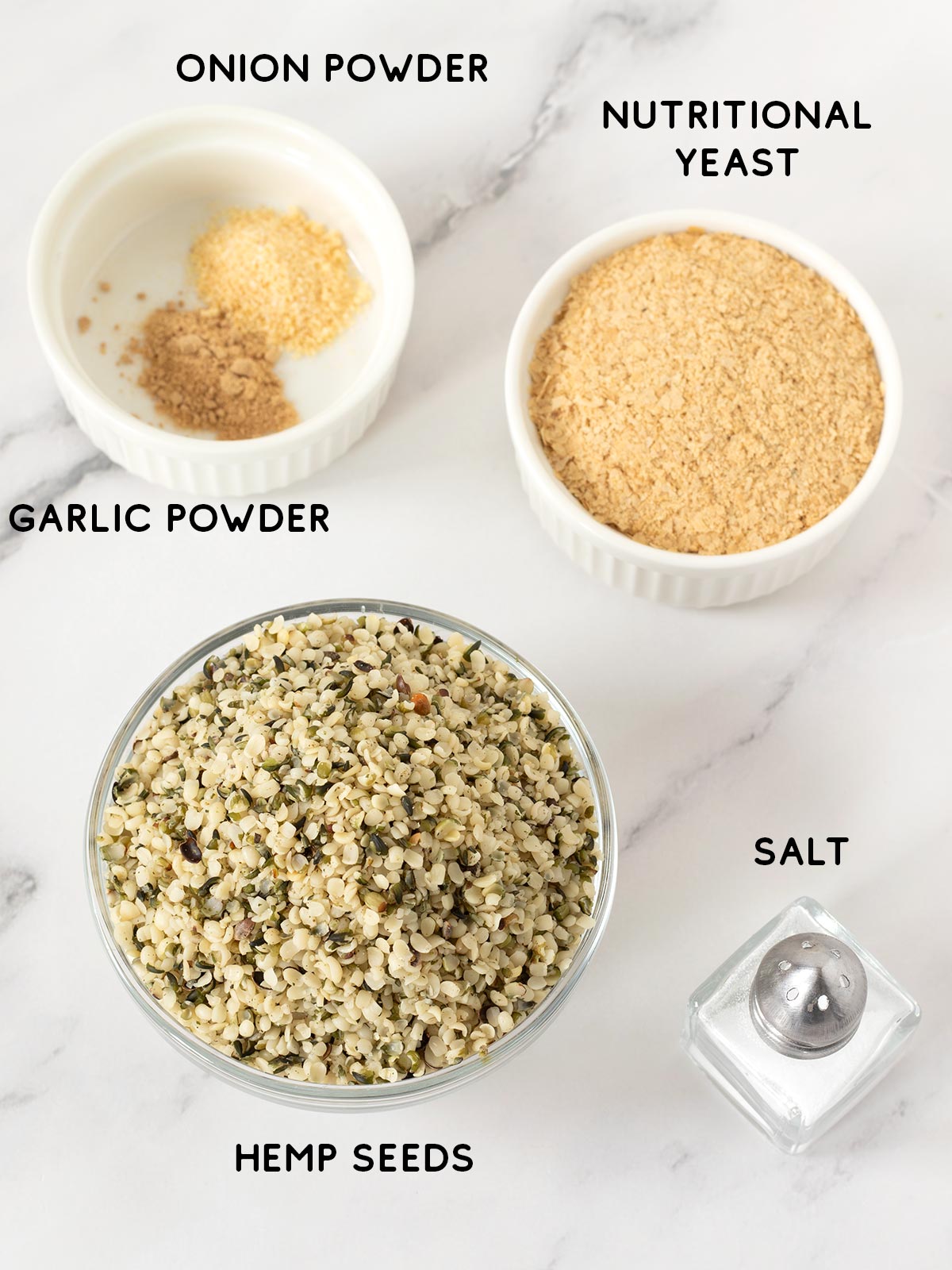 Hemp parmesan cheese ingredients.