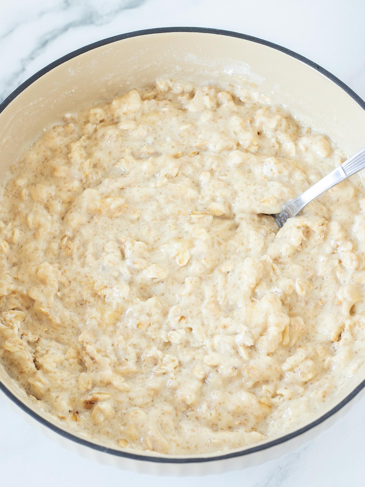 Vegan blueberry banana oat muffins batter.