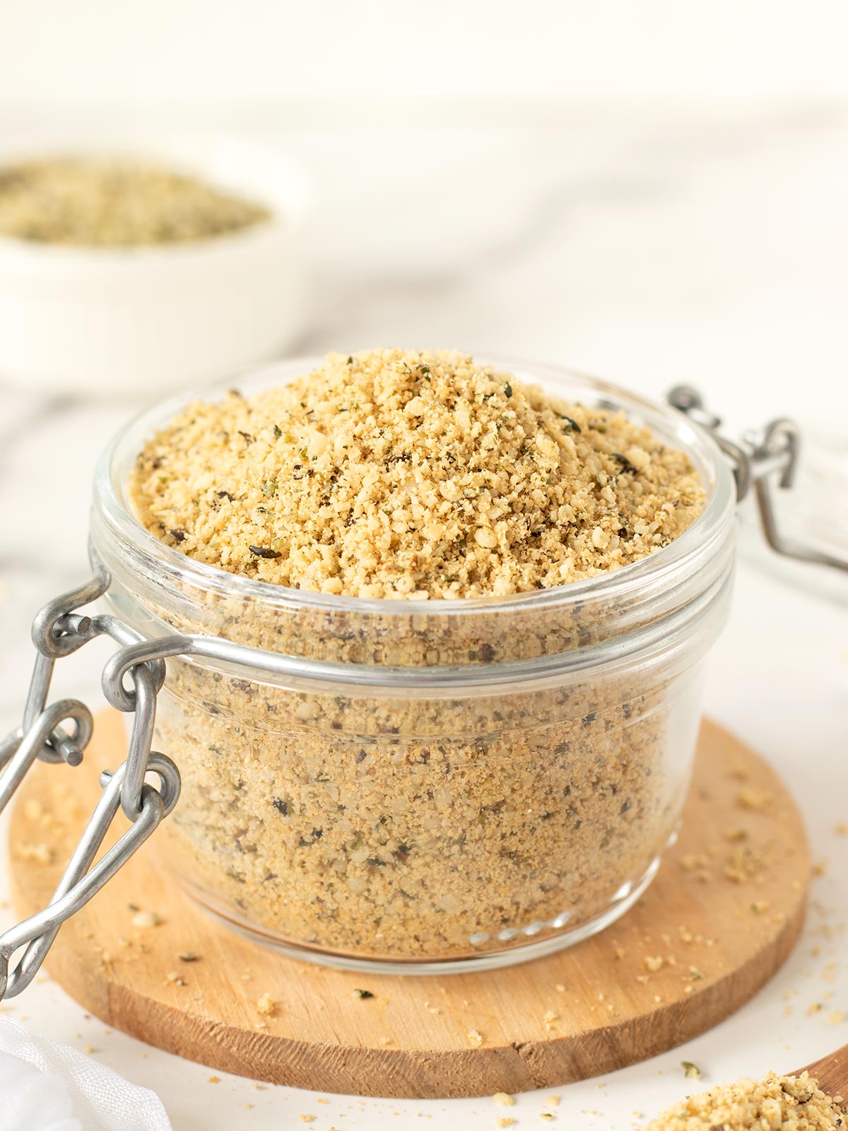 Vegan hemp parmesan cheese (nut-free).