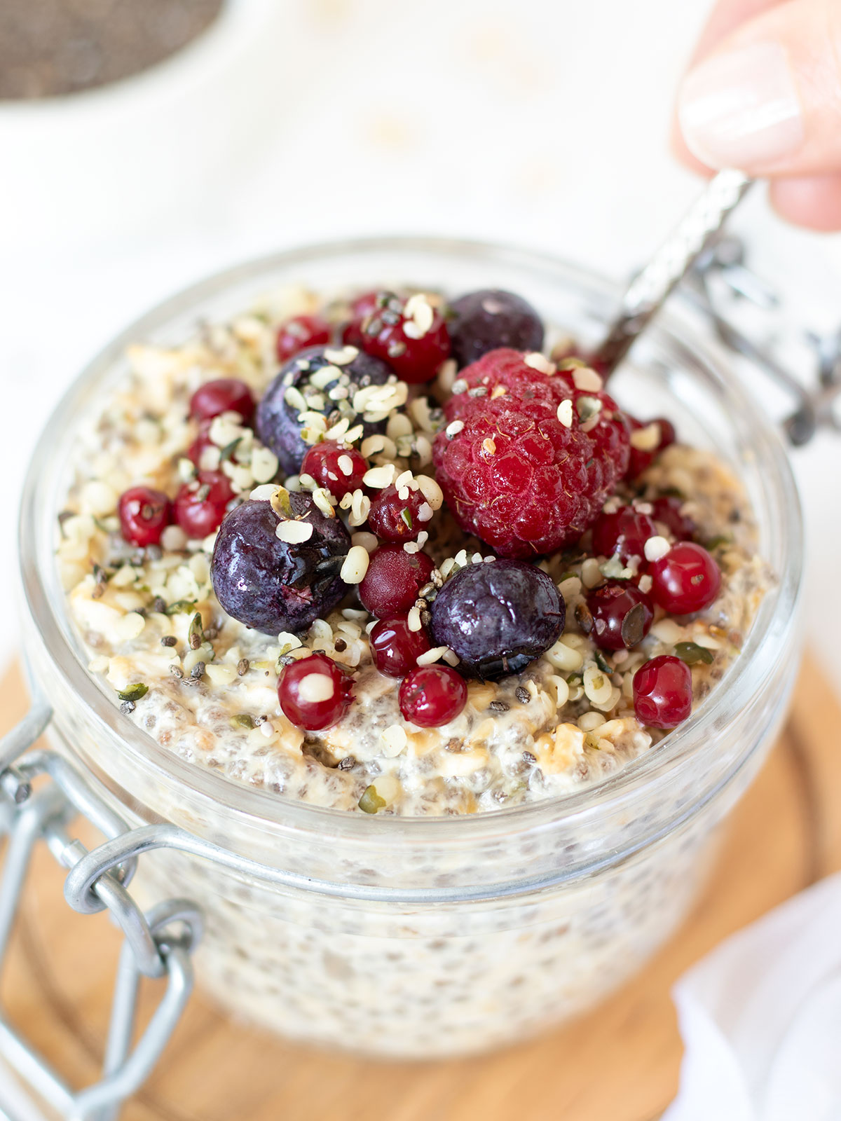 Creamy chia overnight oatmeal.