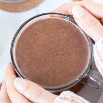 Homemade protein hot chocolate.