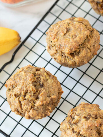 Vegan lentil banana muffins.