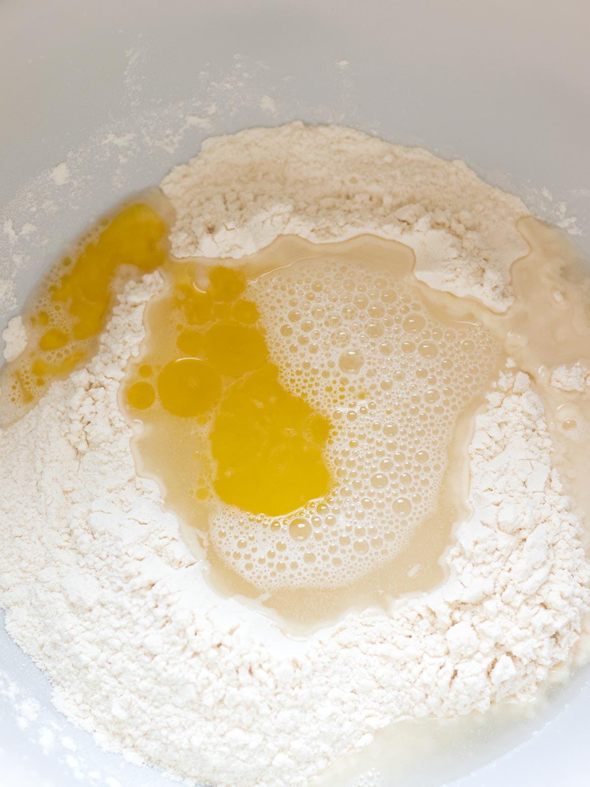 Pizza dough without yeast or baking powder.