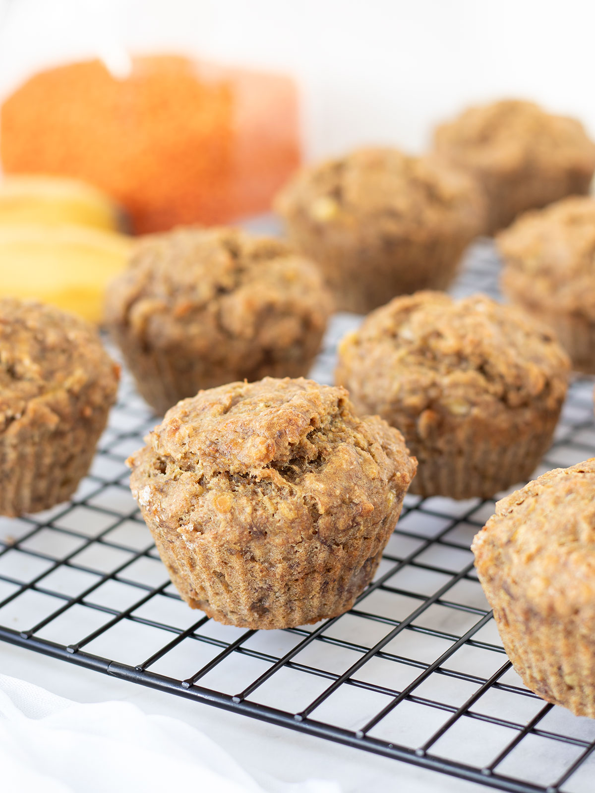 Vegan lentil banana muffins.