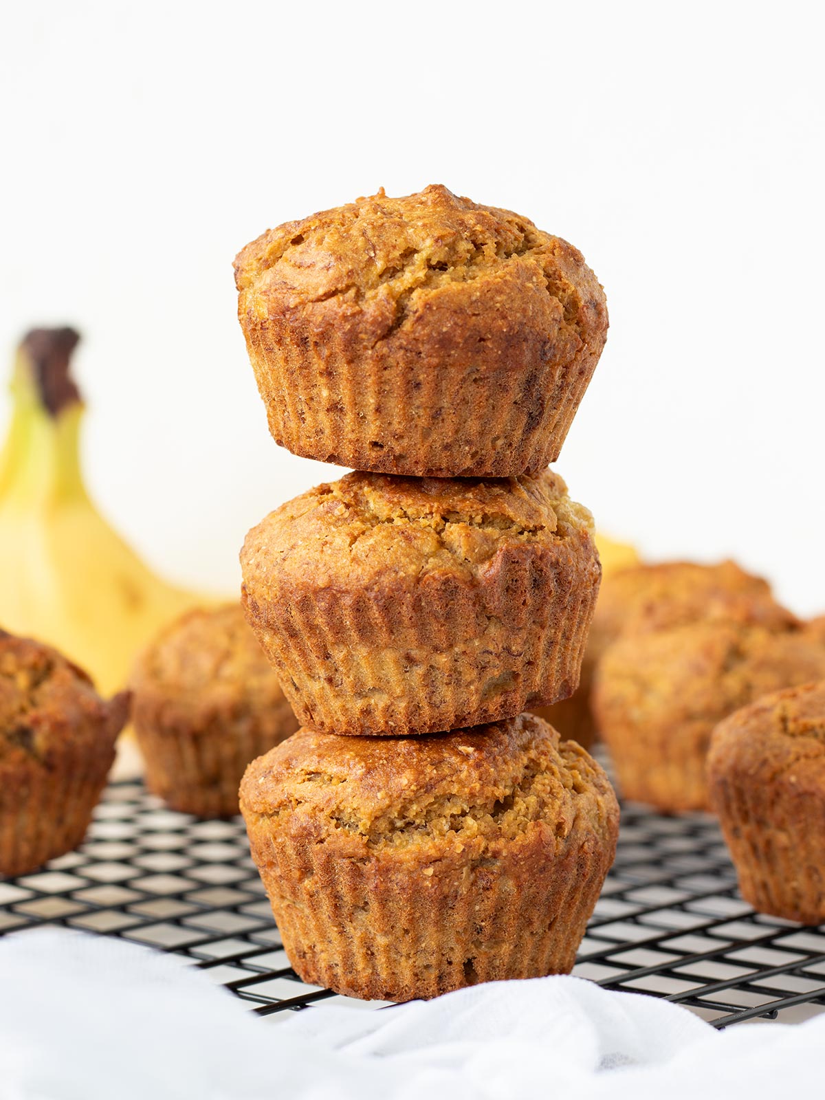 Chickpea flour banana muffins (no sugar, gluten-free).