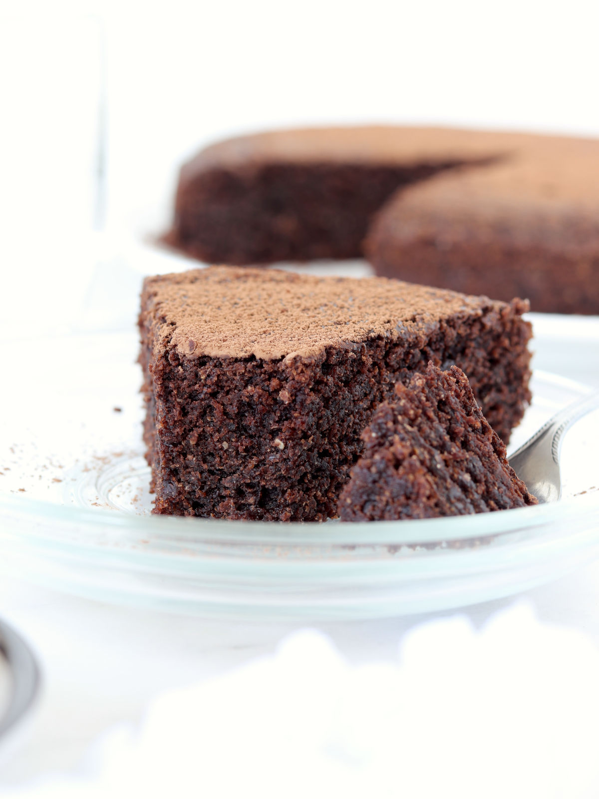 Vegan chocolate chickpea flour cake.