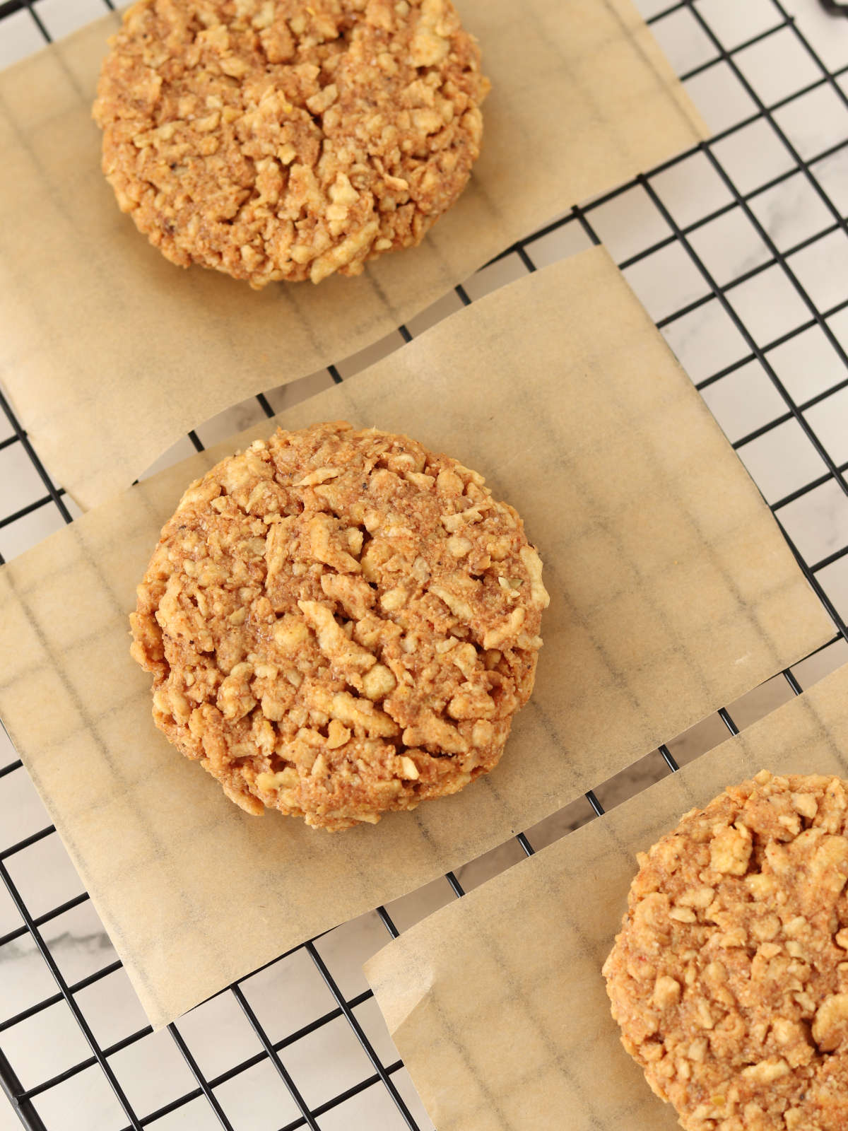 Homemade vegan high-protein TVP burger patties.