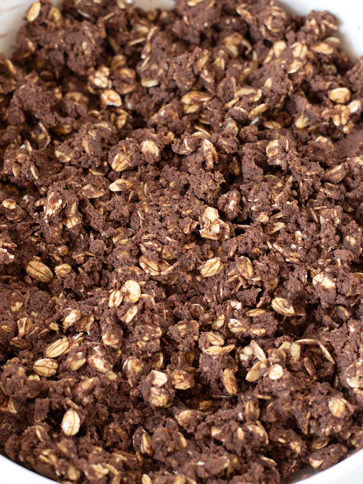 No-bake chocolate protein oatmeal cookie dough.