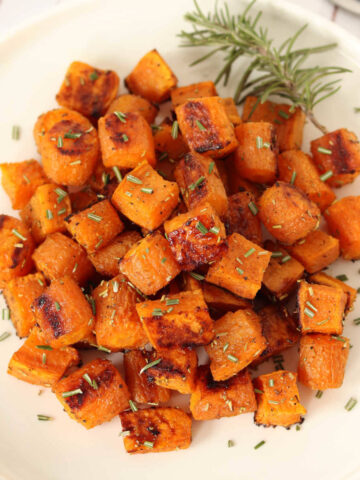 Roasted sweet potatoes and carrots.