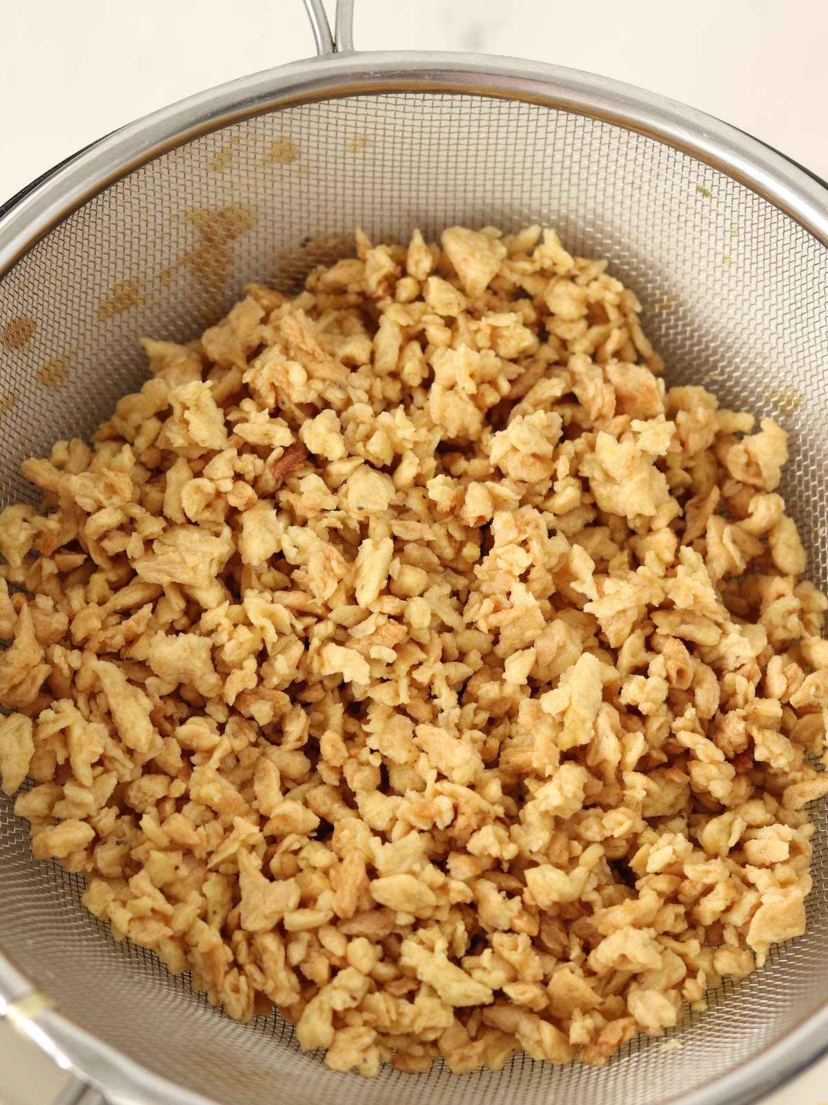 Soy textured vegetable protein.