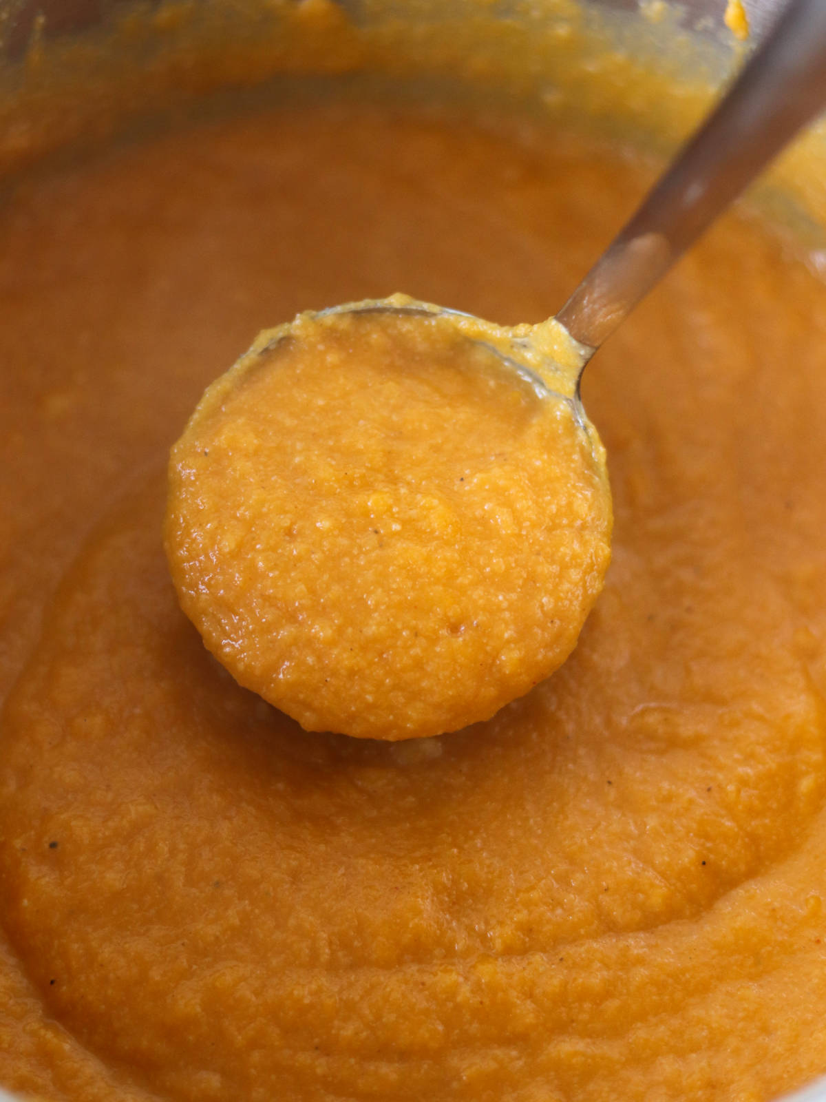 Vegan pumpkin cauliflower soup.