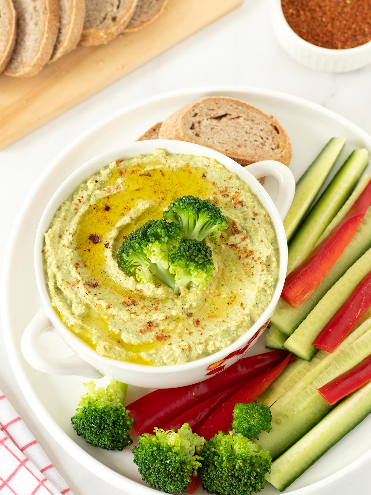 Creamy broccoli hummus.