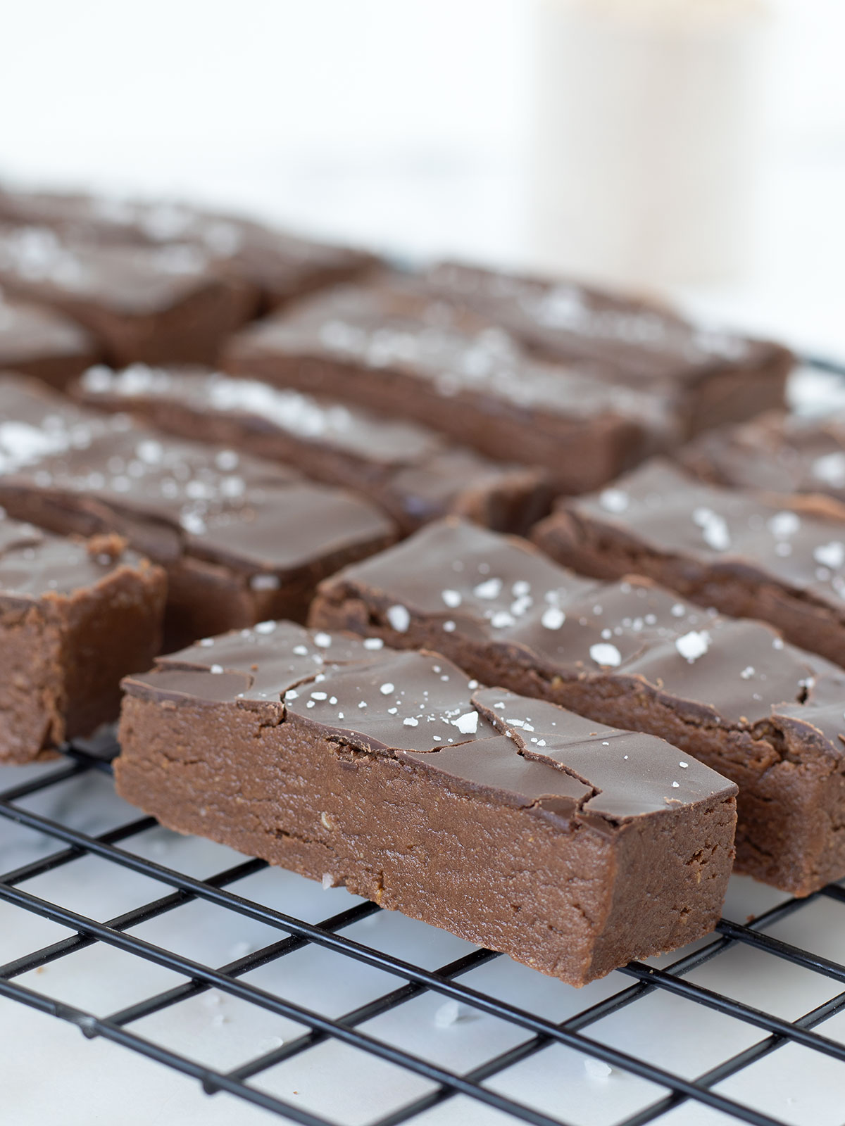 No-bake chocolate brownie protein bars.
