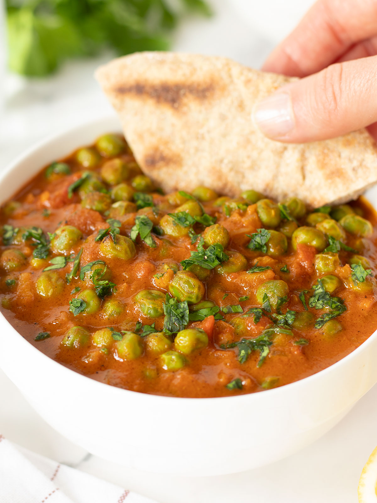 Vegan green peas curry.