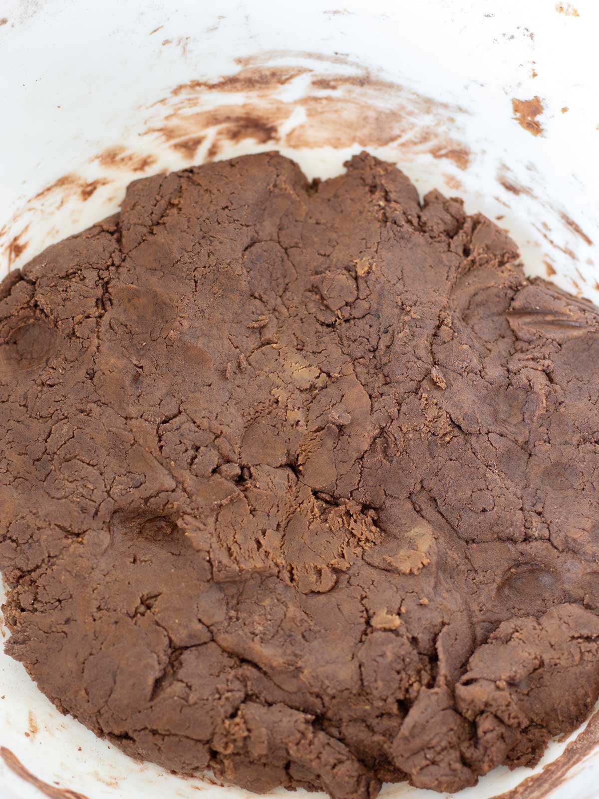 Raw brownie protein bars dough.