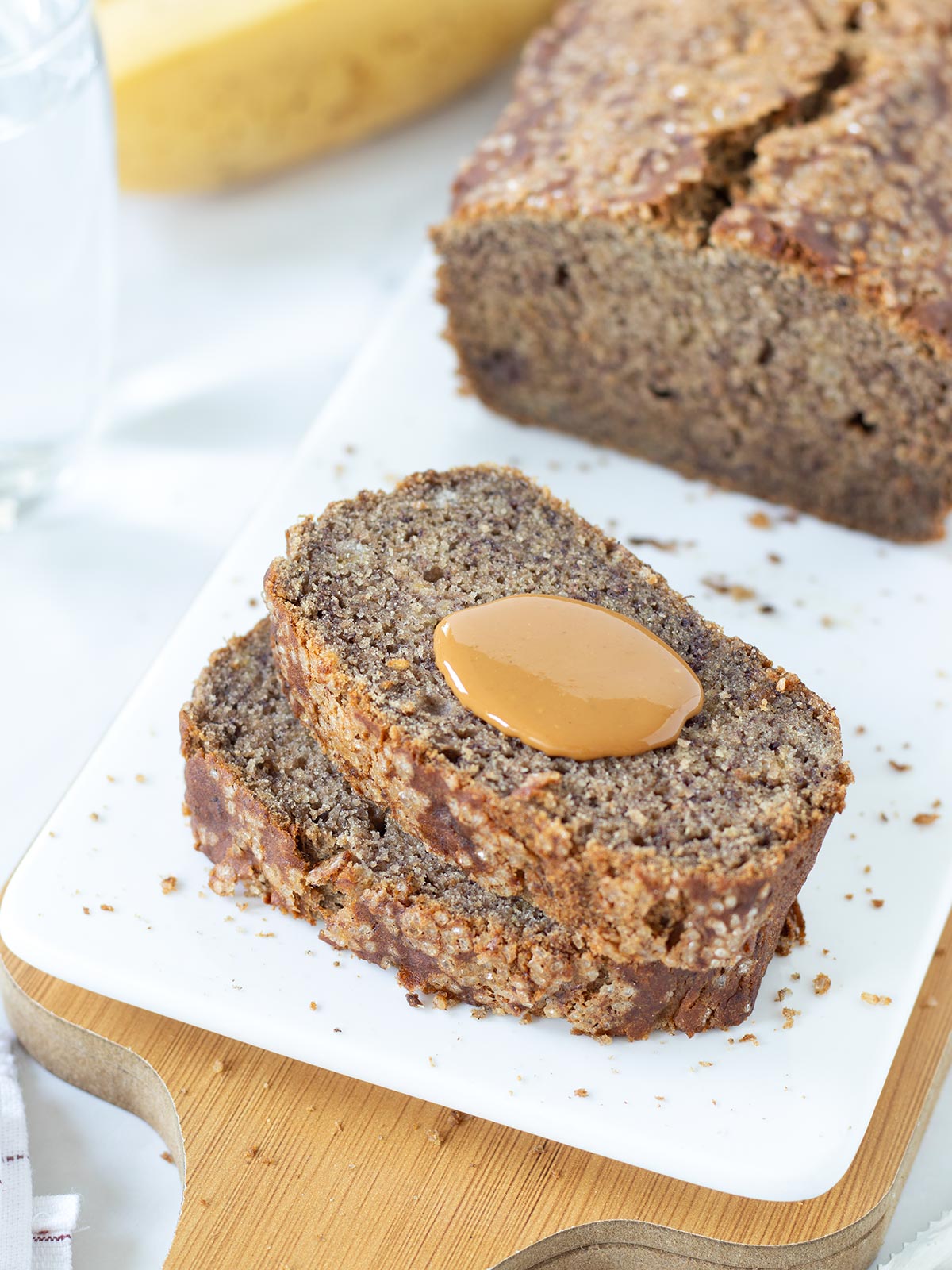 Vegan banana buckwheat bread.