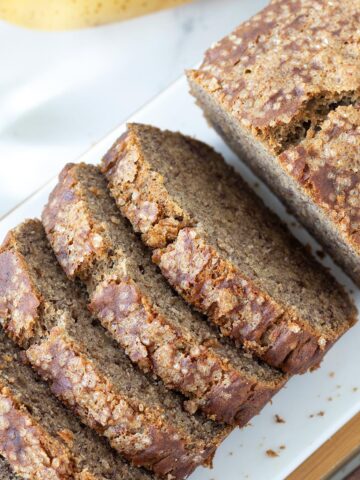 Buckwheat banana bread (vegan and gluten-free).