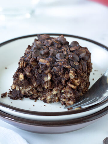 Vegan chocolate baked oats (no banana).