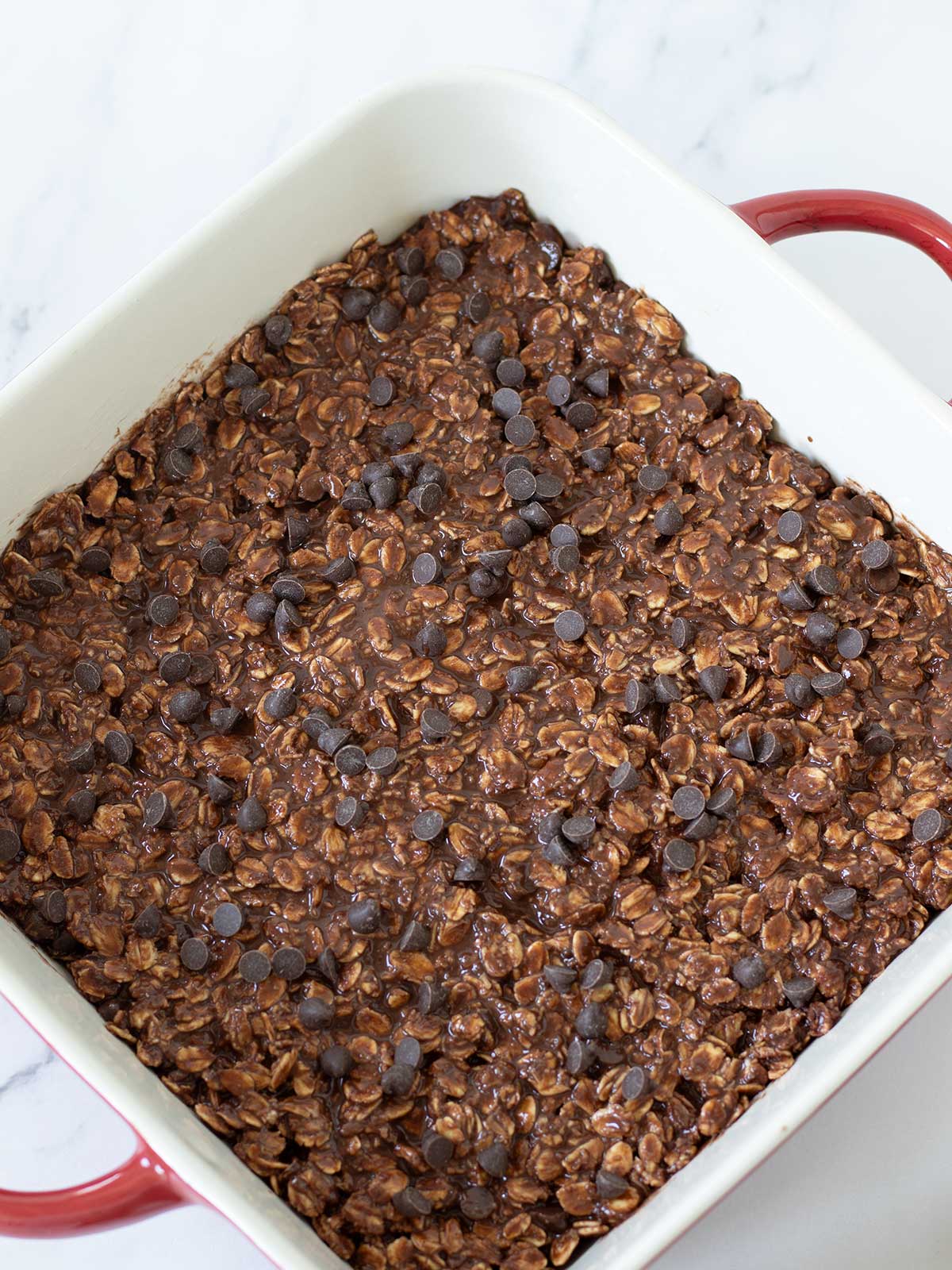 Chocolate chip baked oats without banana.