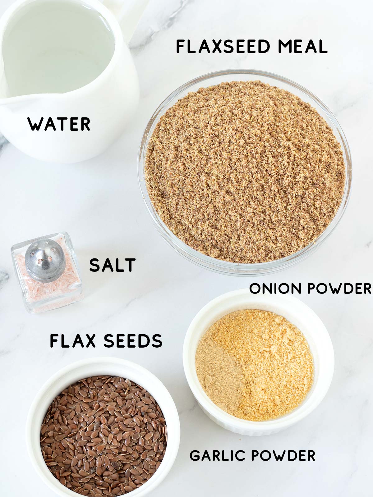 Flax seed crackers ingredients.