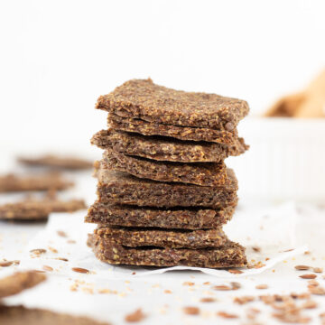 Vegan flax seed crackers (gluten-free).
