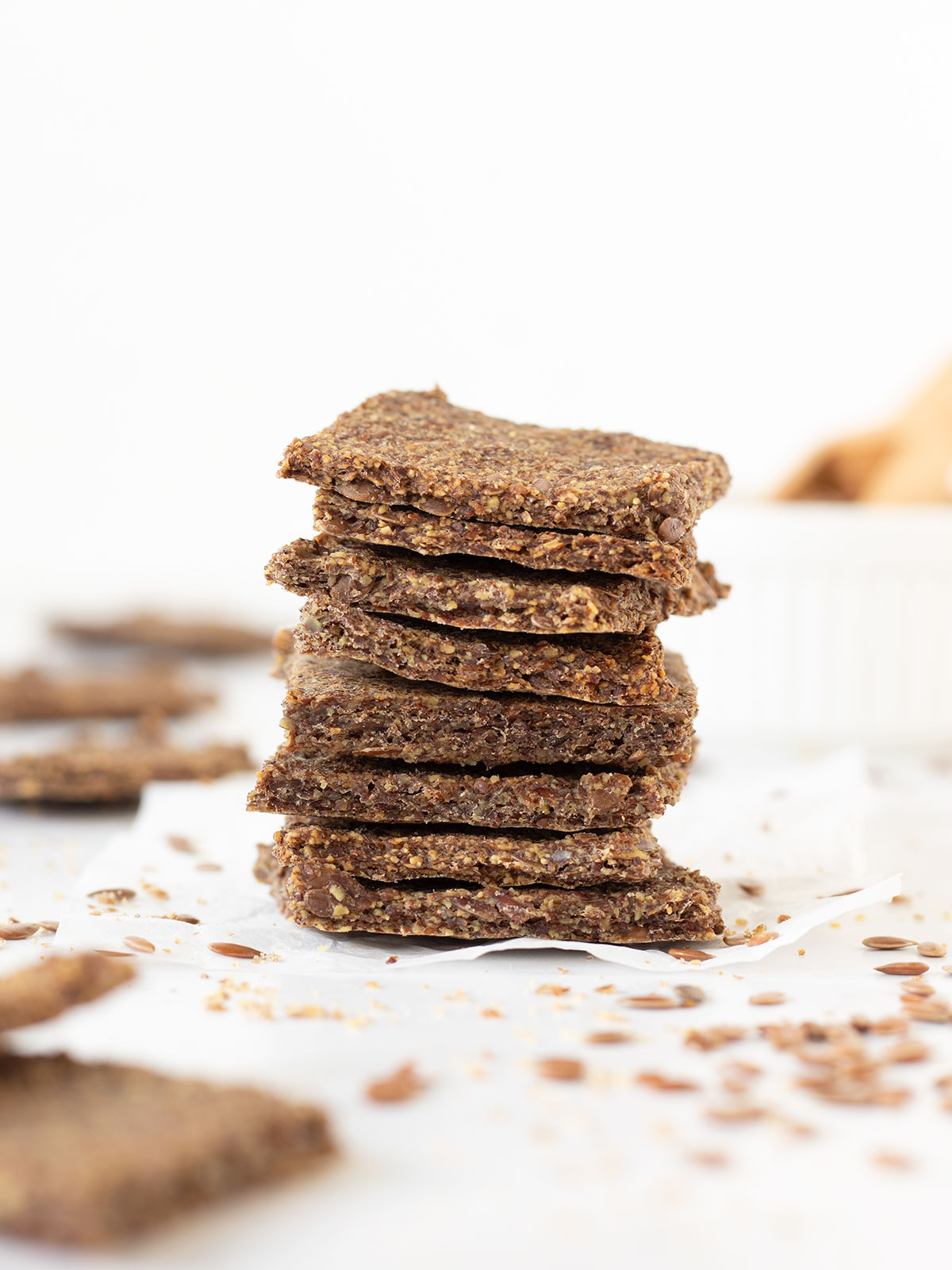 Vegan flax seed crackers (gluten-free).