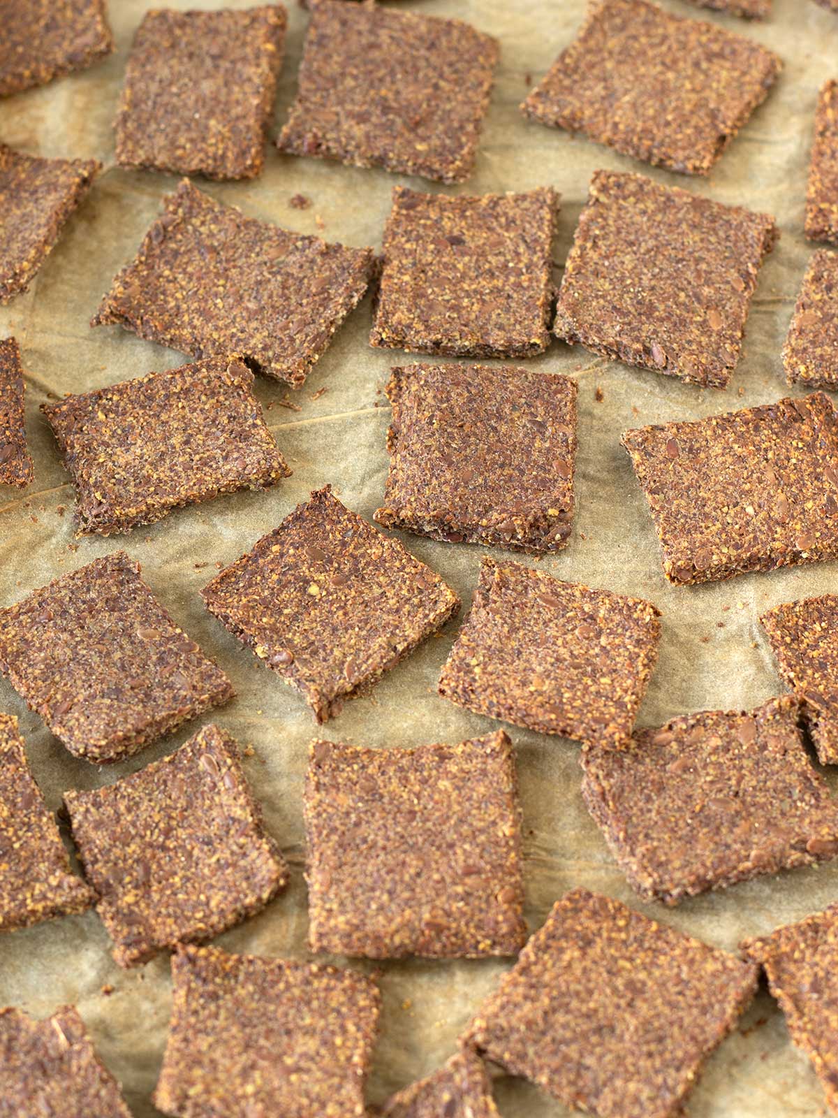 Oil-free flaxseed crackers.