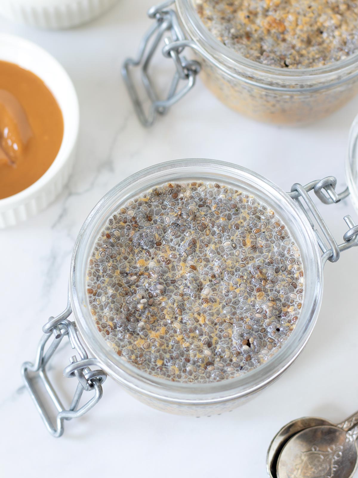 Peanut butter chia seed pudding.