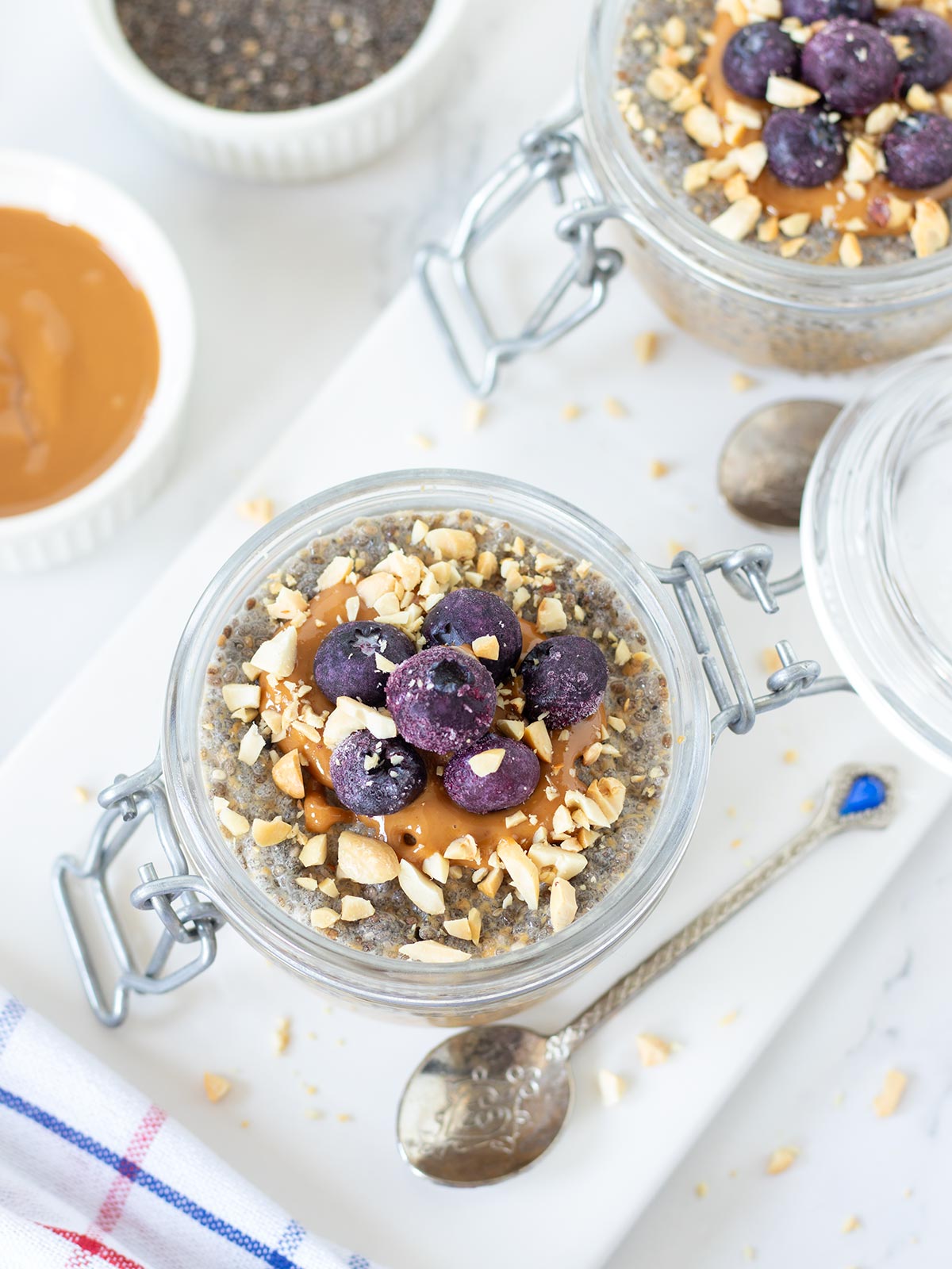 Peanut butter chia seed pudding.