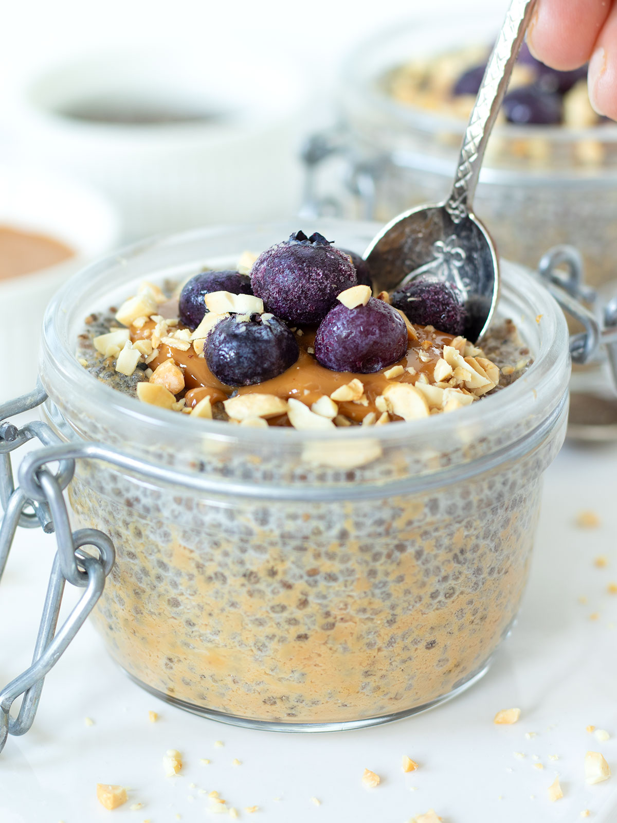 Vegan peanut butter chia pudding.