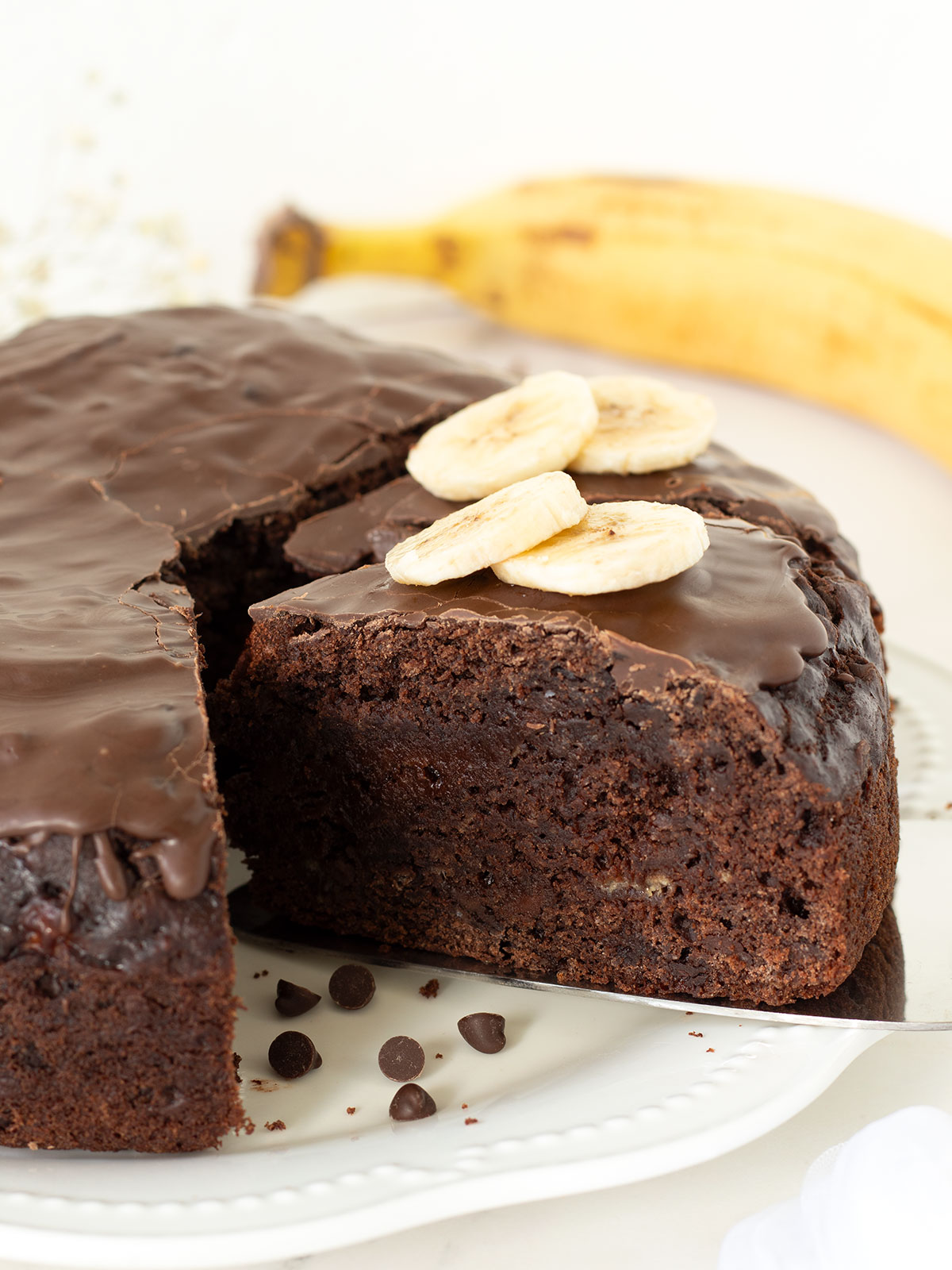 Vegan banana cocoa cake.