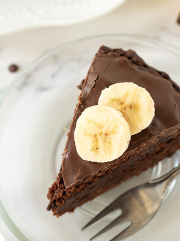 Vegan chocolate banana cake.