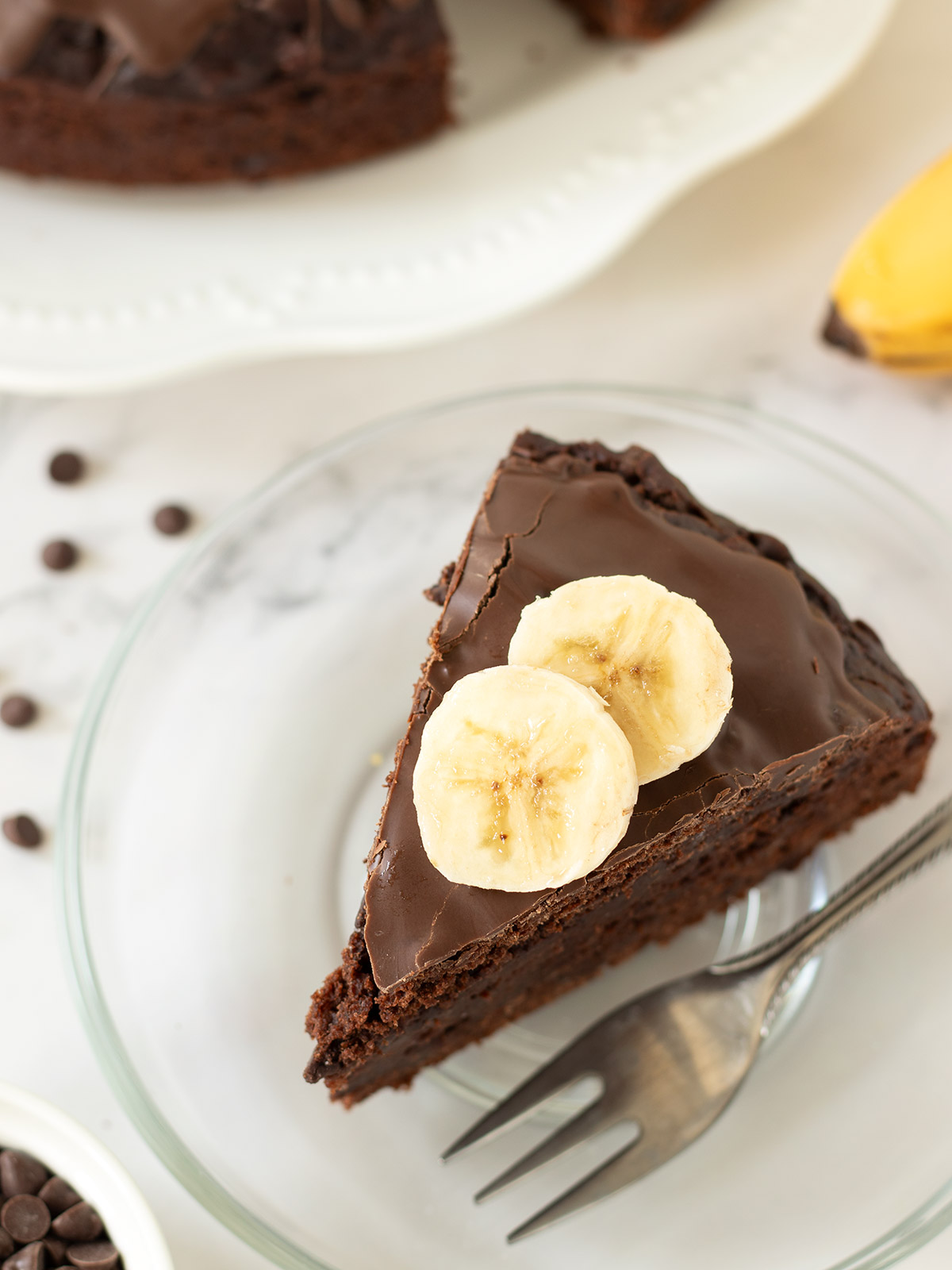 Vegan chocolate banana cake.
