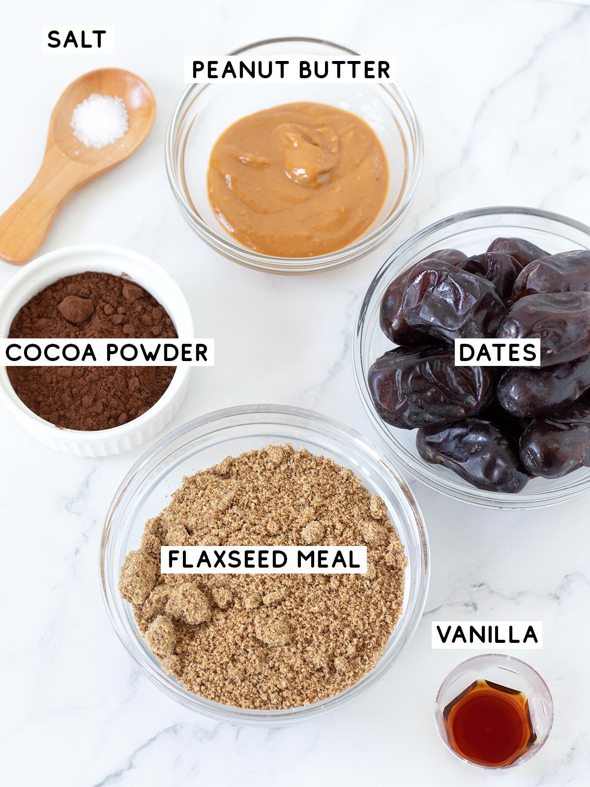 Ingredients for flaxseed cookies.