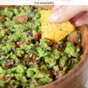 Green pea guacamole (no avocado).