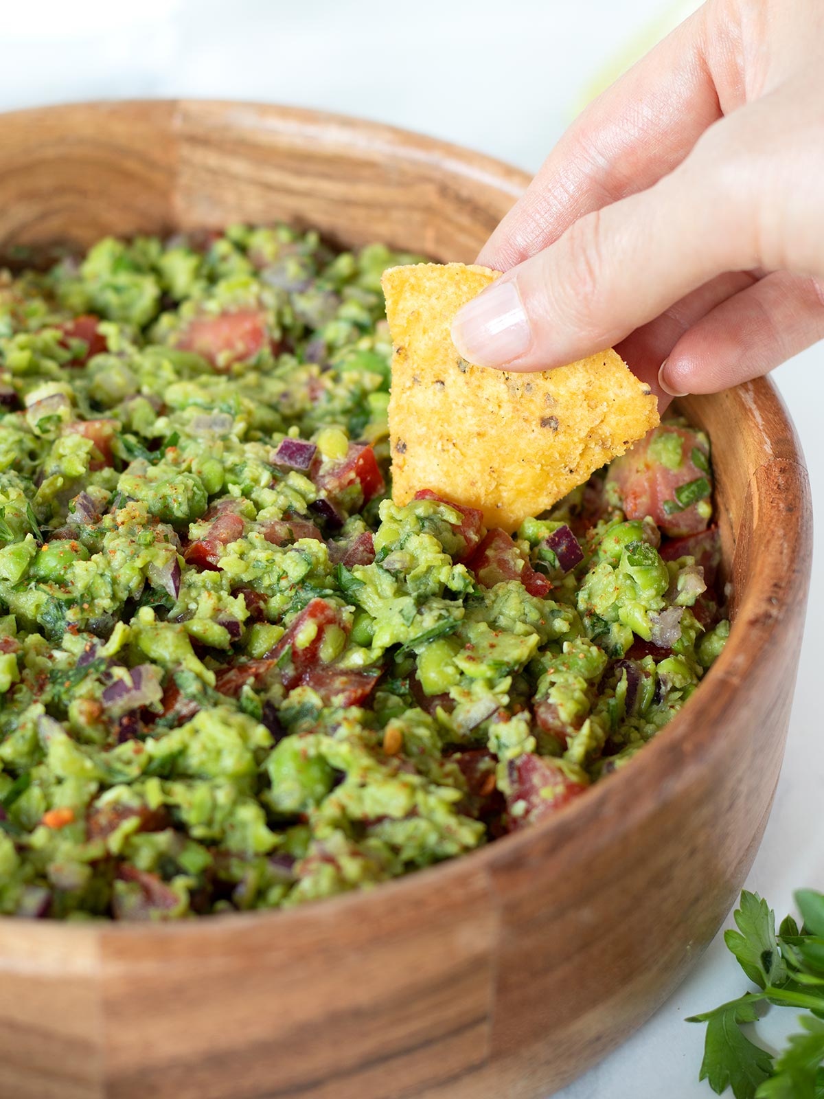 Green pea guacamole (no avocado).