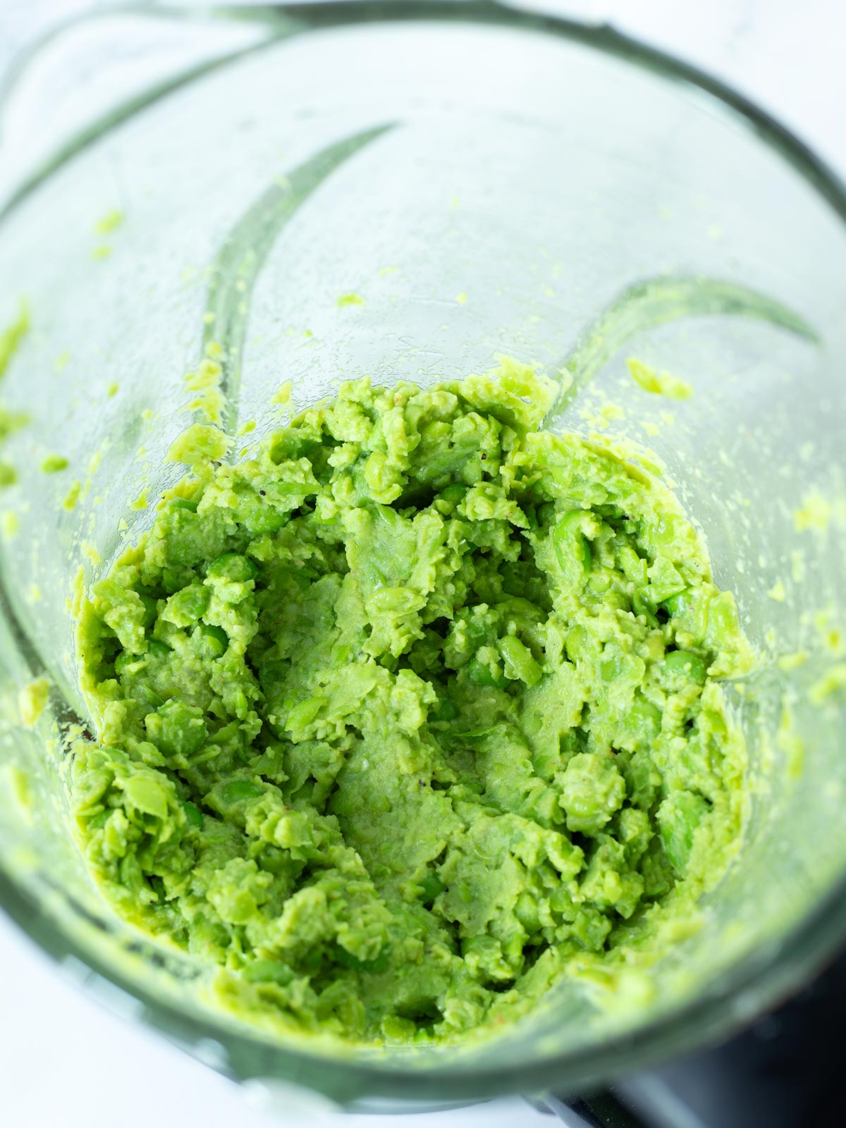 Creamy green pea guacamole.