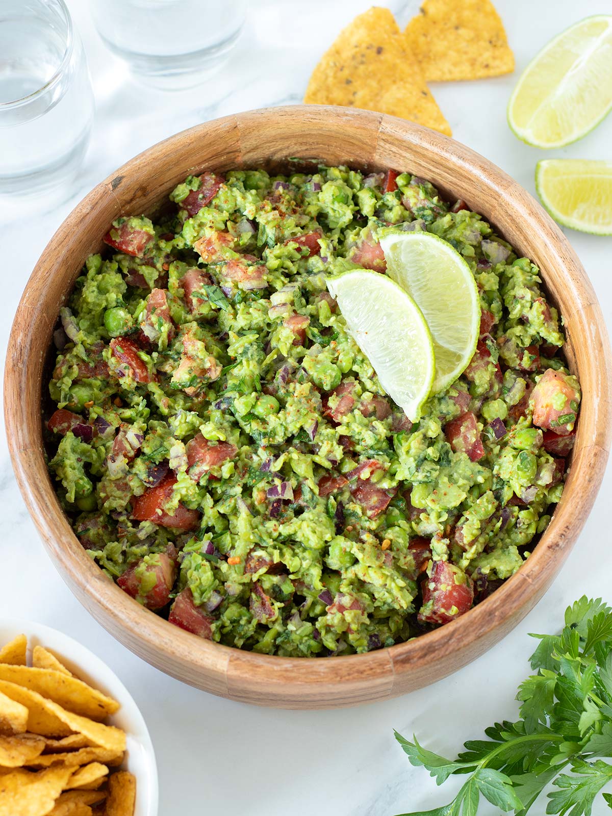 Green pea guacamole without avocado.
