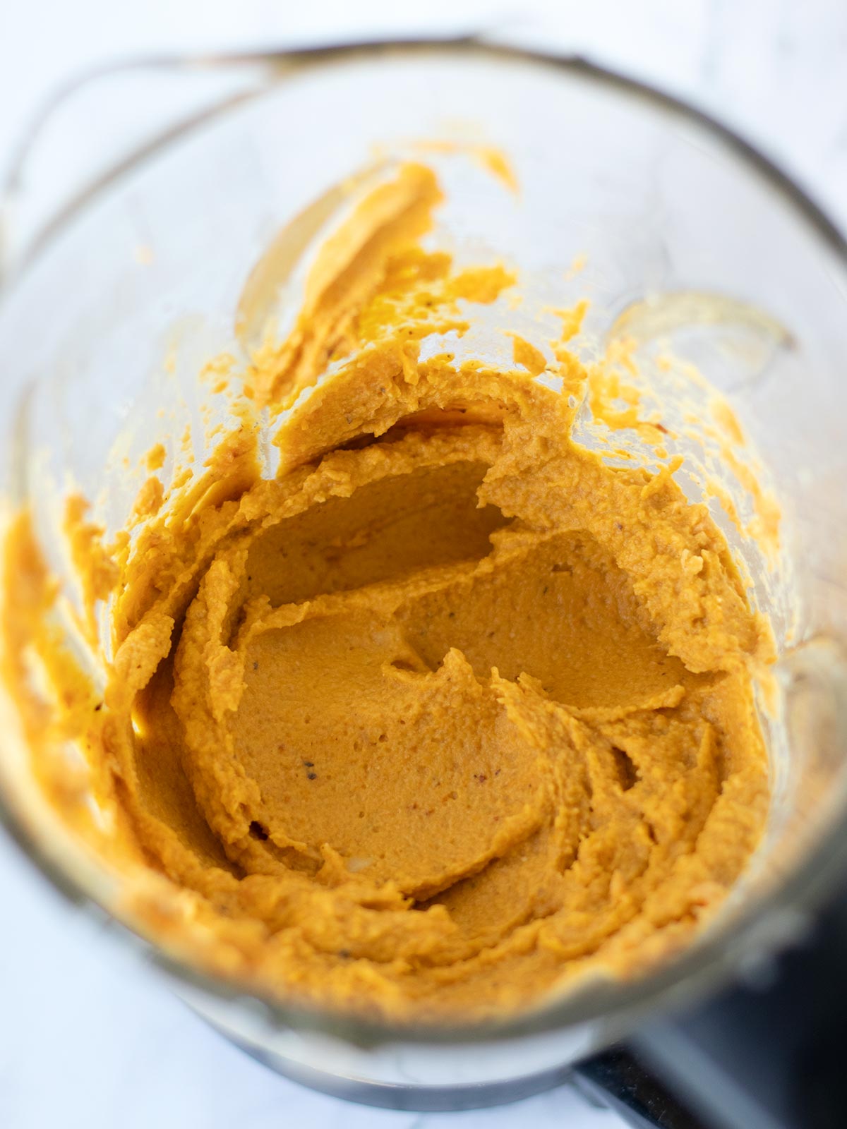 Hummus with roasted carrots.