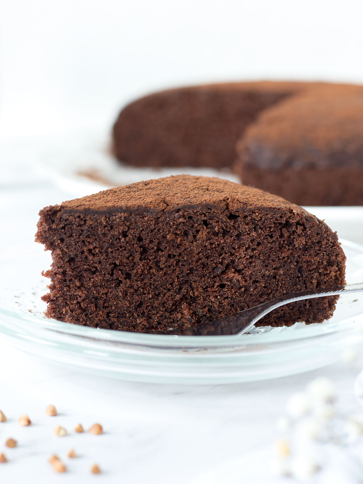 Vegan buckwheat flour cake (gluten-free).